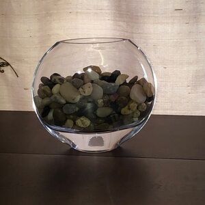 Clear Rounded narrow unique Vase 6’ x 7’ x 3’